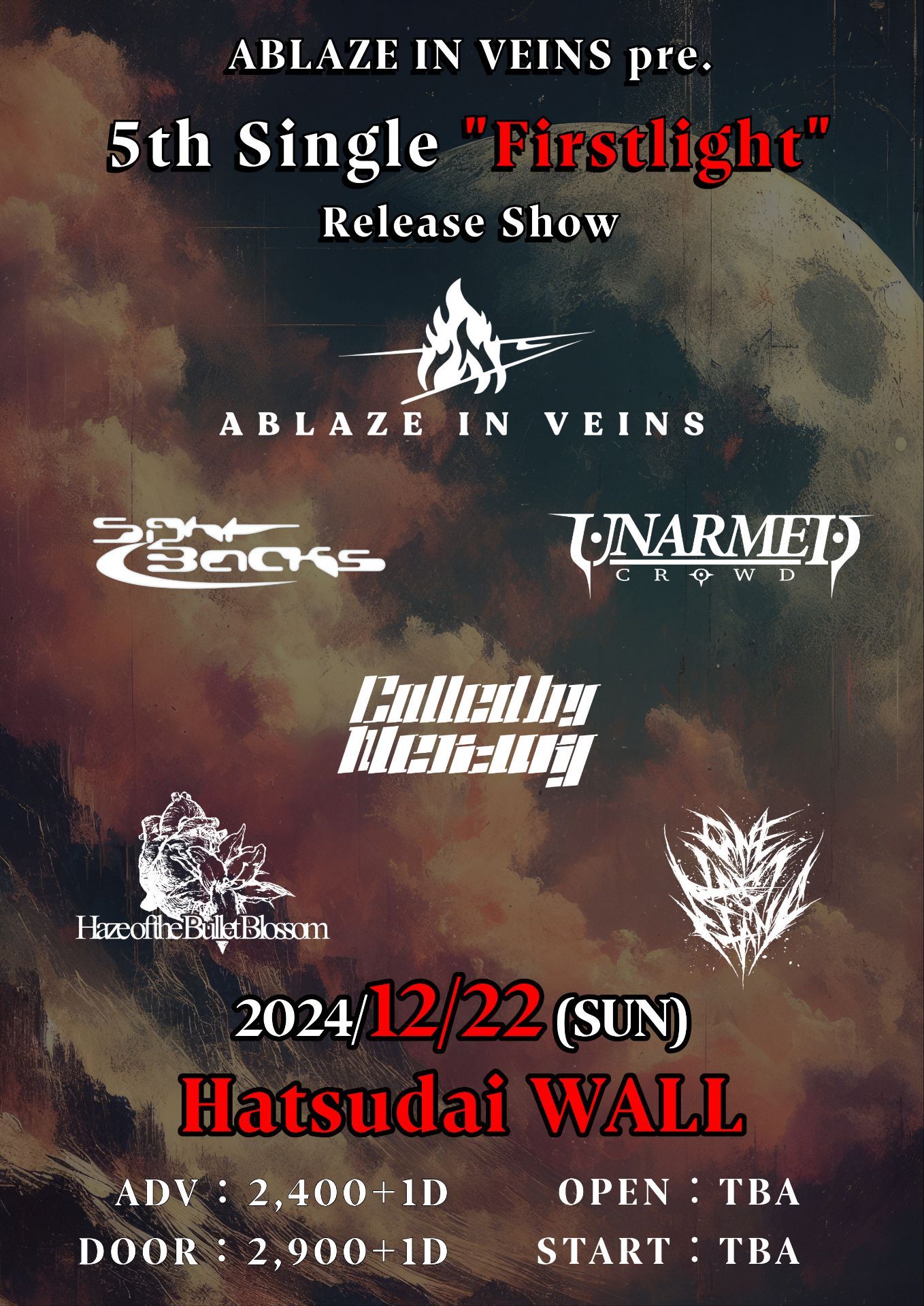 ABLAZE IN VEINS pre. 5th Single “Firstlight” Release Show