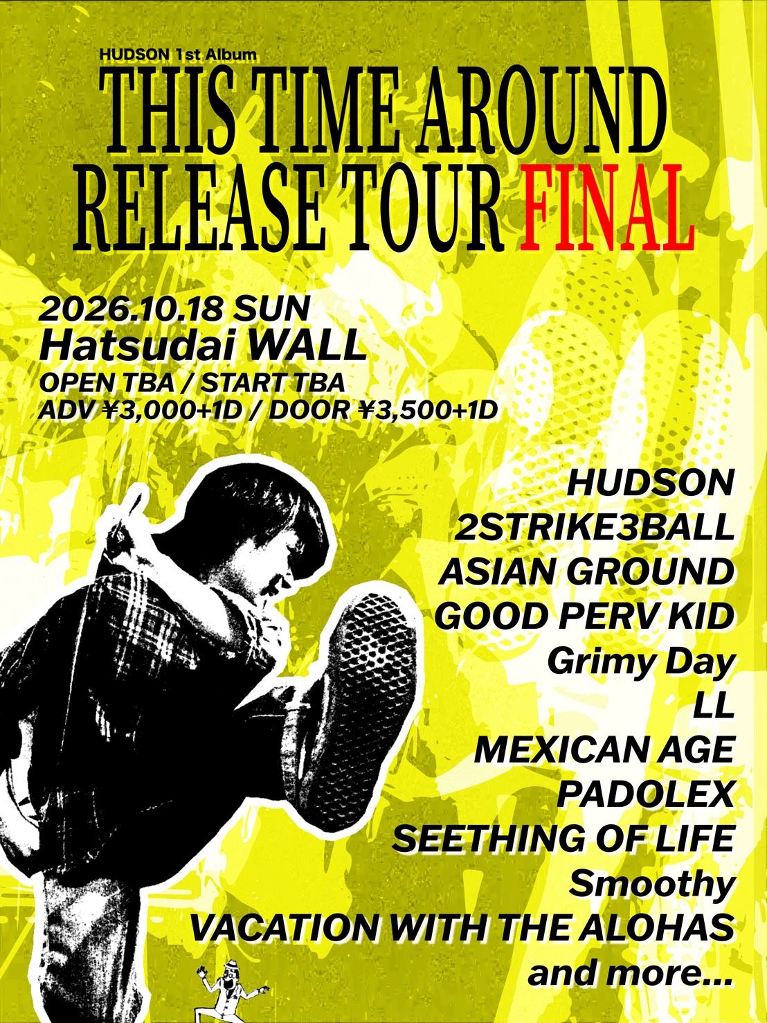 Flyer for HUDSON 1st Album “THIS TIME AROUND” RELEASE TOUR FINAL